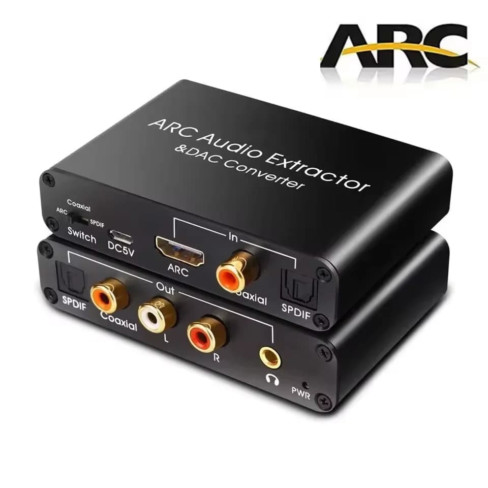 Estrattore audio ARC HDMI 4K ARC a SPDIF Coassiale L/R Stereo Jack da 3,5 mm Adattatore audio Convertitore di canale di ritorno per amplificatore HDTV