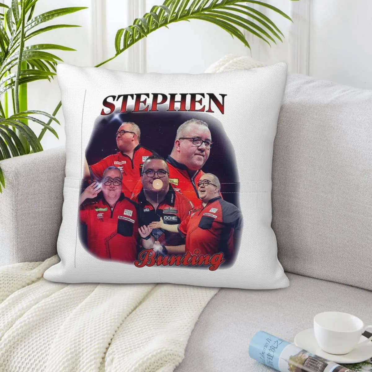 Stephen Bunting Bootleg Square Linen Pillowcase Cushion Cover Polyester Decor Bedroom Home Comfort Throw Pillow