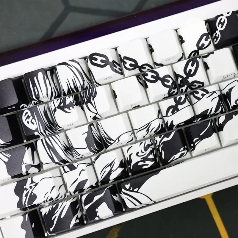 Sakura Keycap Cherry Profile Dye Sub Side Print Shine Through PBT Anime Keycaps for mechanical keyboard 130 keys
