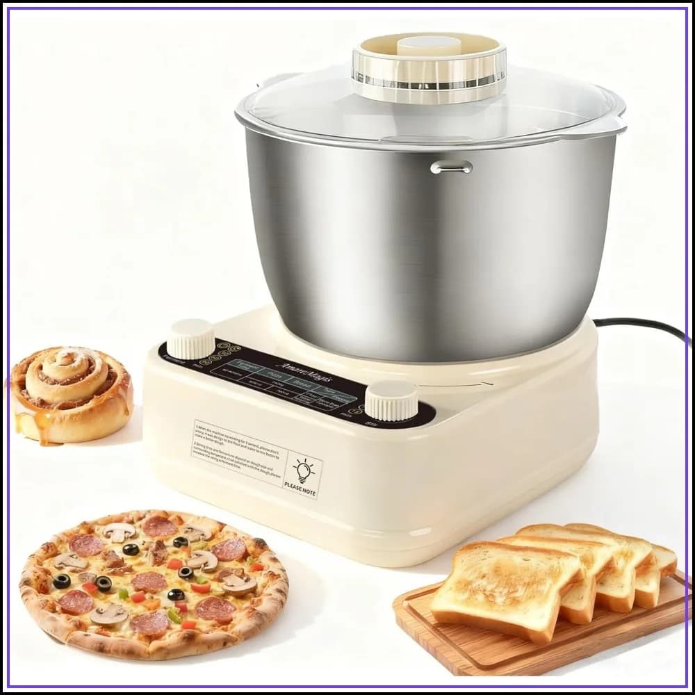 5.3QT Dough Kneader Machine with Timer & Fermentation, Electric Dough Mixer for Bread, Pizza, Pasta, Up to 1.4kg, 304 Bowl