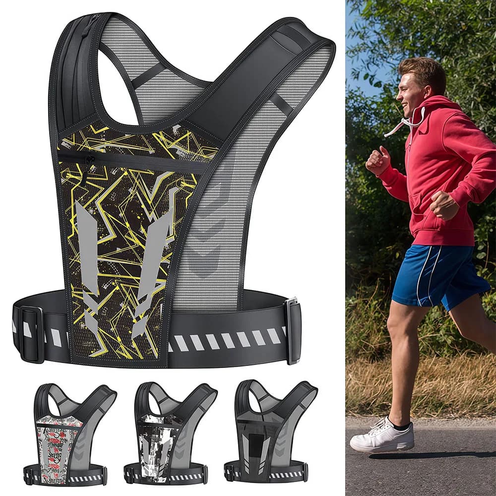 1 piece reflective racing vest, breathable mesh backpack for hydration, light and elastic, of great capacity for outdoor bicycle