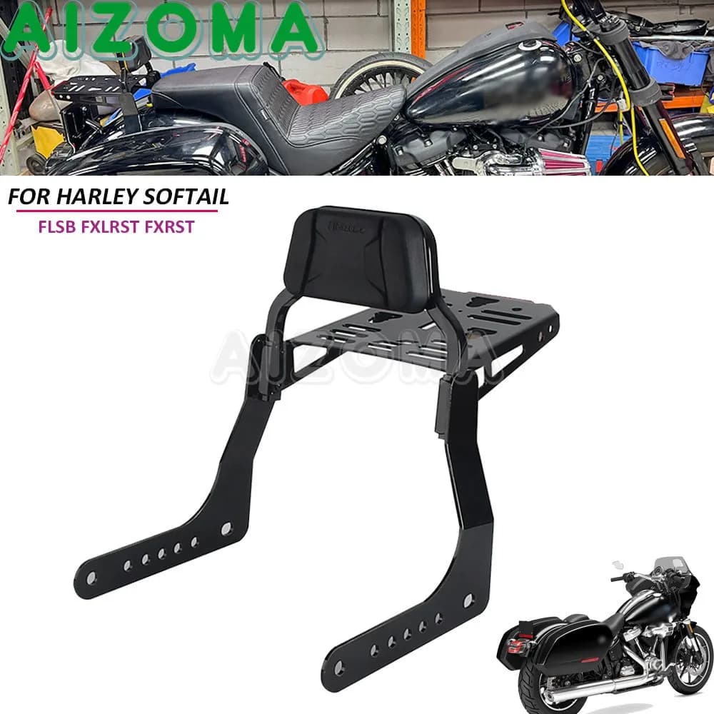 Moto Passeggero Schienale Sissy Bar Portapacchi Posteriore Per Harley Softail Low Rider ST FXLRST EI Diablo FXRST Sport Glide FLSB
