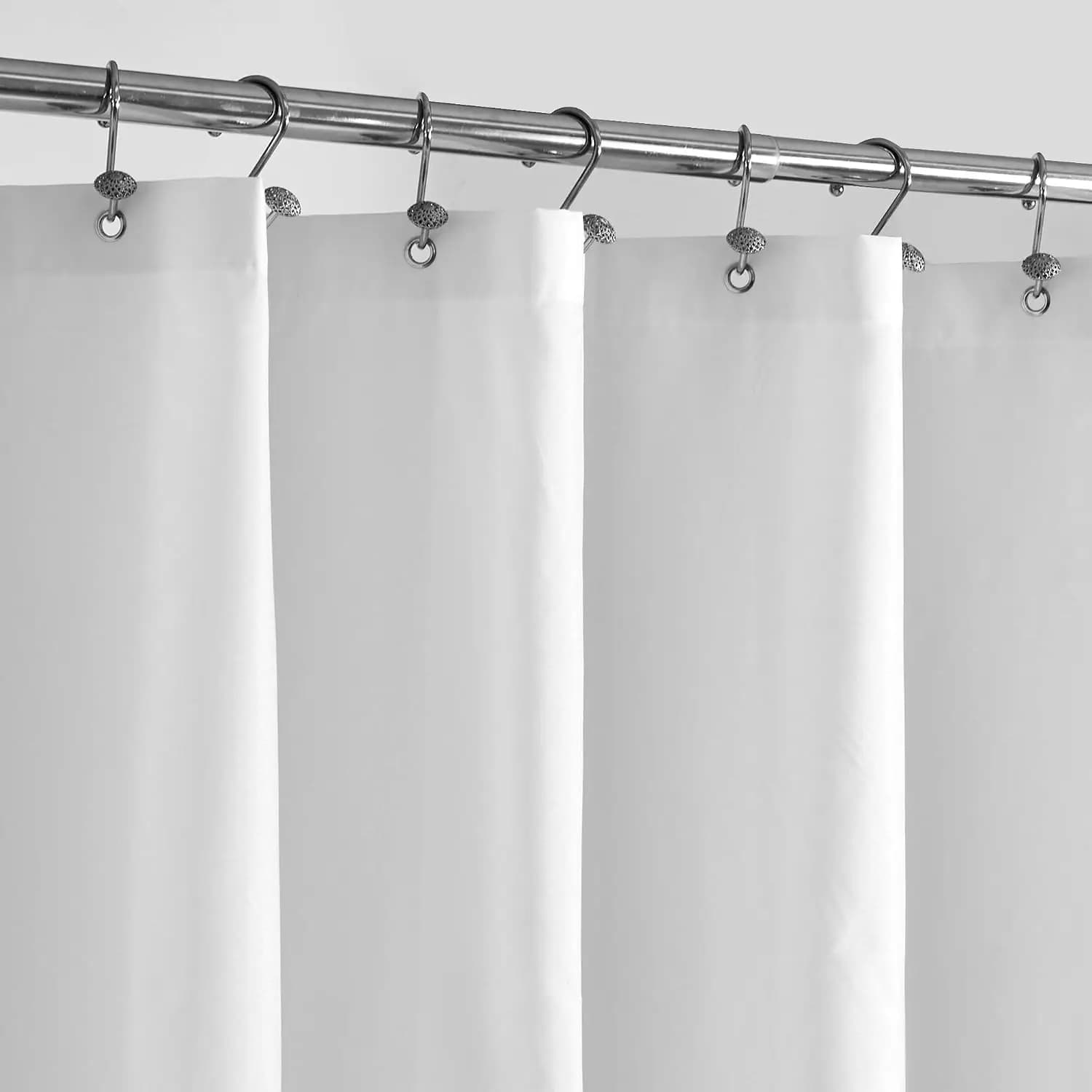 Shower Curtain Liner with 3 Magnets - Soft Waterproof Fabric, Lightweight & Machine Washable, Standard 72x72 White