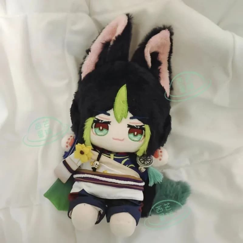 20CM Genshin Impact Tighnari Anime Carino Cotone Bambola Ragazza Peluche Studente Peluche Bambola Adorabile Delicatezza Orecchie Pelose Regalo di Natale