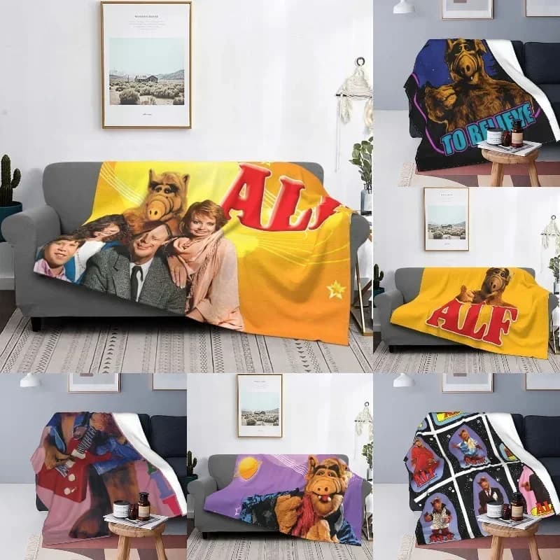 Sci Fi TV Show ALF coperta Warm Fleece Soft flanella Alien Life Form coperte da tiro per divano letto viaggio autunno