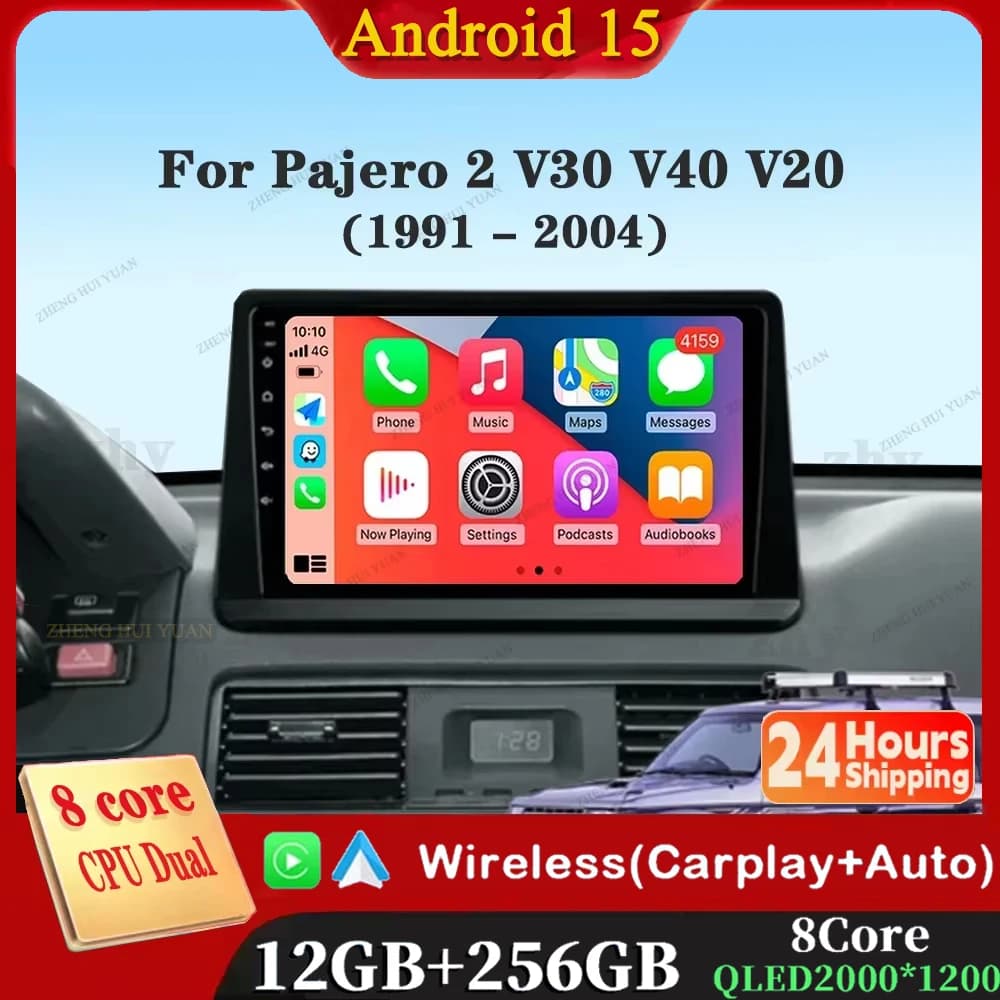 Android 15 Carplay Auto Per Mitsubishi Pajero 2 V30 V40 V20 1991 - 2004 Autoradio Lettore Video Multimediale di Navigazione GPS WIFI 4G