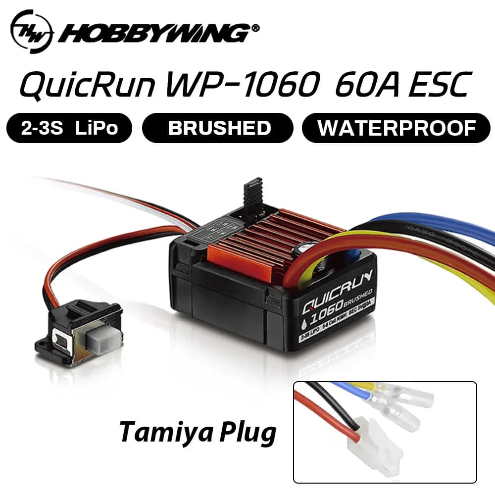 HOBBYWING QuicRun WP-1060 1060 ESC 60A ESC impermeabile spazzolato per 1/10 RC telecomando elettrico modello accessori per cingoli per auto