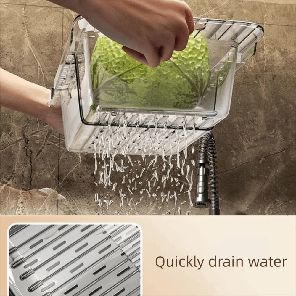 Cestino di drenaggio telescopico da cucina Lavabo salvaspazio per verdure domestiche Lavandino flessibile e retrattile per rack di drenaggio