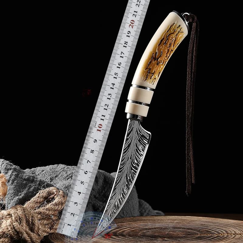 Coltello per disossare professionale con coperchio a lama, coltello da cucina giapponese, coltello da cucina strutturato in acciaio di Damasco forgiato ad alta durezza