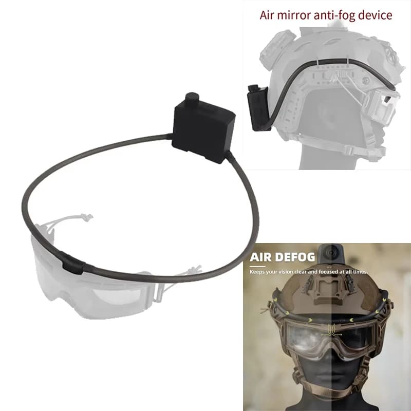 Occhiali tattici antiappannamento con ventola e manopola regolabile per Airsoft, tiro, motocross, alpinismo, sci