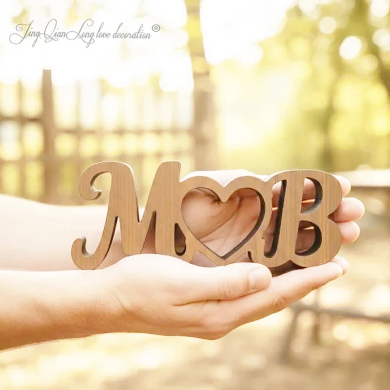 Blocco di Lettere in Legno Personalizzato, Decorazione con Nome in Caratteri Corsivi per Esposizione Domestica