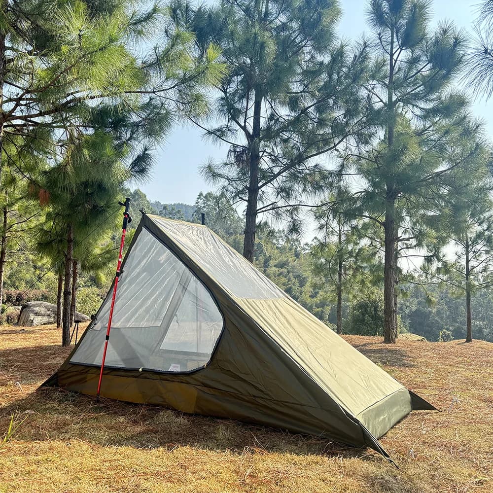 Outdoor ultralight camping tent (no pole) Tent for 1 person Single inner curtain Sunshine Anti mosquitoes