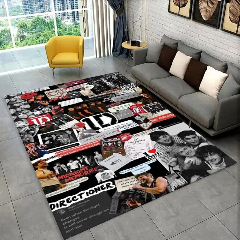 Popular One D-Direction Singer 1D Non-Slip Area Rug for Living Room,Bedroom,Playroom,Carpet Floor Mat Home Decor Rug Room