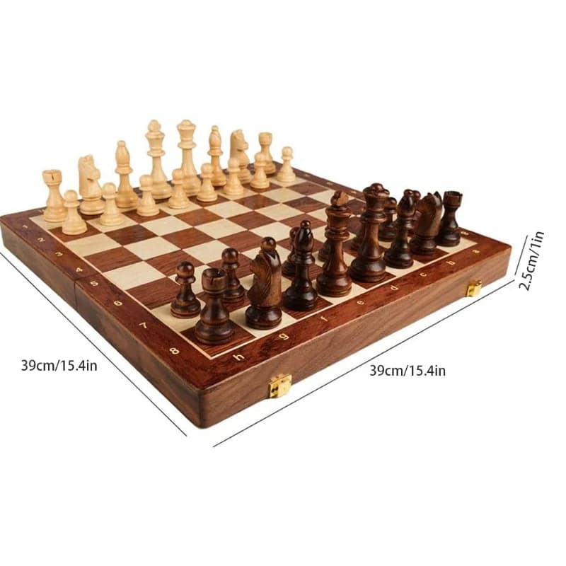Set di Scacchi in Legno, Regalo, Scacchiera Pieghevole da Viaggio, Gioco di Scacchi Portatile