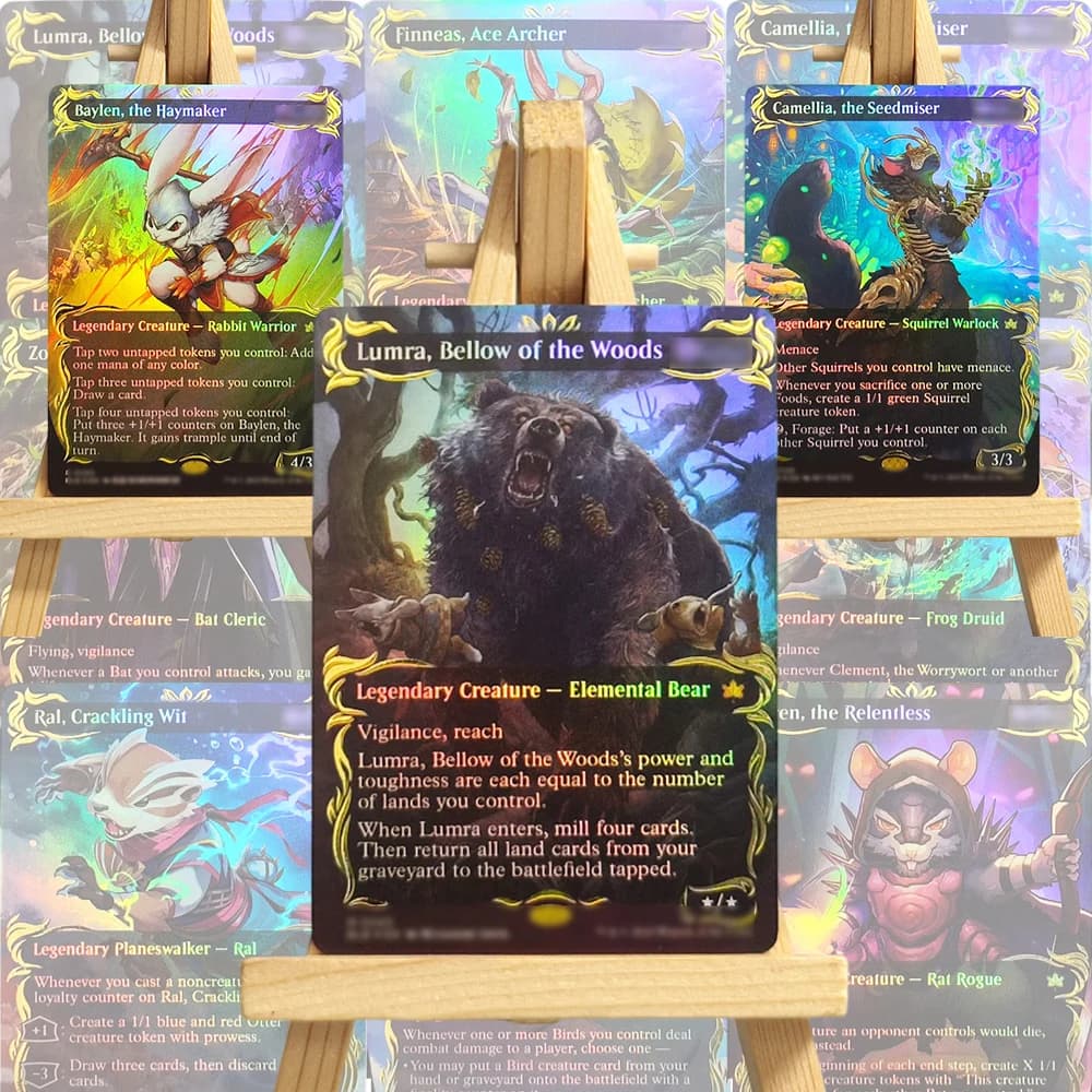 Carte Magiche Proxy DIY BLB TCG: Lumra, Bellow of the Woods; Baylen, il Falciatore; Ral, il Veloce; Vren, il Scintillante; il Relentless