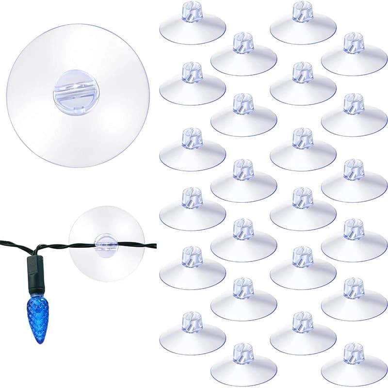 20 pezzi di ventose per luce natalizia ganci per finestra in vetro mini clip a ventosa stringa di luce ganci resistenti supporto doccia in plastica