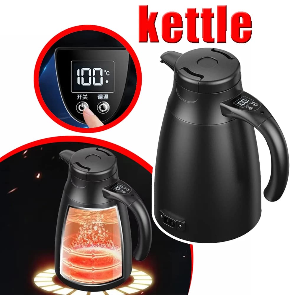 12V 24V Portable Electric Kettle for Cars with Protection Against Dry Boiling, Ideal for Trucks, Long Distance and Truck Transport
