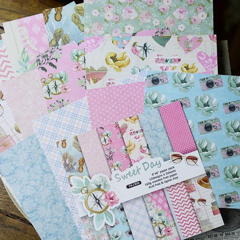 Sweet Day Craft Paper Pads Art Background Origami Scrapbooking Card Making 24 Sheets