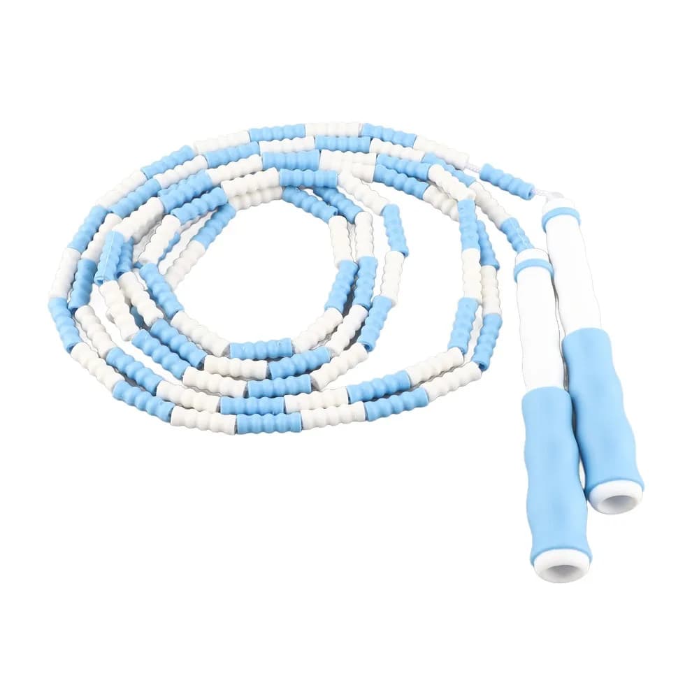 Rope Skipping PP Plastic Segmented Jumping Rope Soft Beaded Anti-Slip Handle Beaded Jump Rope Adjustable Jump Rope Training