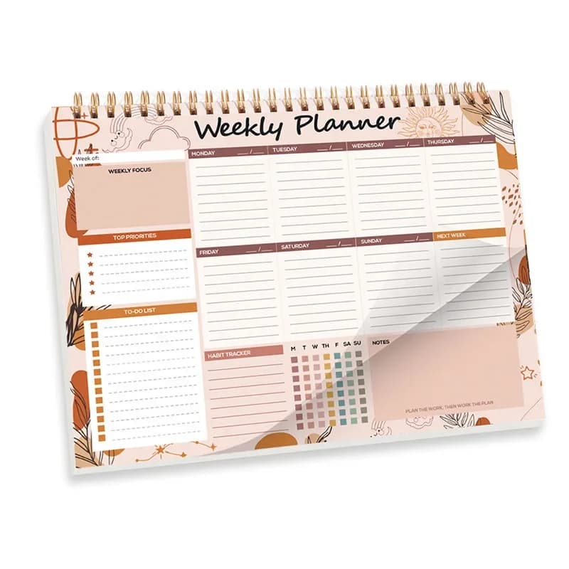 B5 Weekly Planner To Do List Notepad 104 Page Task Planning Pad Daily Checklist Todo Checkbox & Notes Notebook Organize 2027