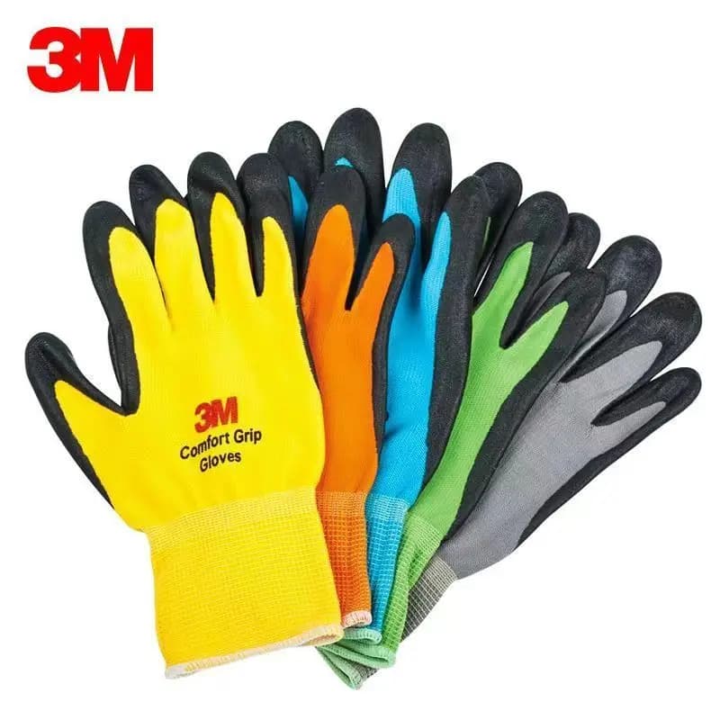 Guanti da lavoro 3M Comfort Grip Guanti di sicurezza antiscivolo resistenti all'usura Guanti touch screen in nitrile 5 colori