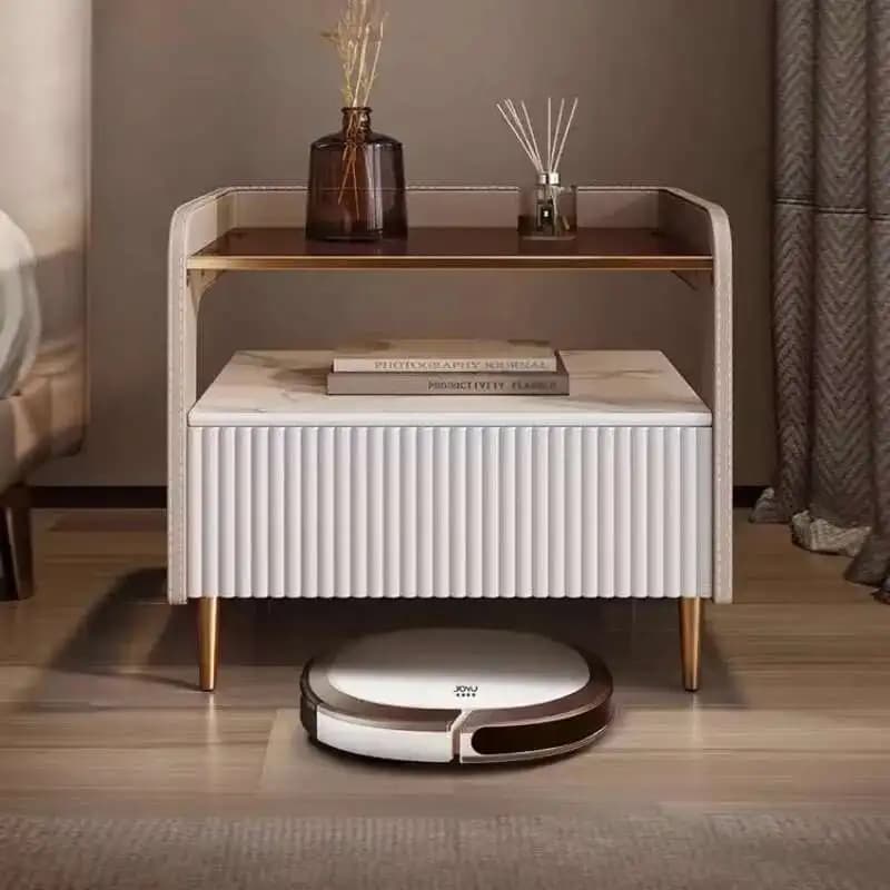 Tavolo ad angolo Letto nordico Scrivania Comodini Camera da letto Comodini di lusso Cassetto Organizzatore di stoccaggio Comodino Mobili per la casa YX50NT