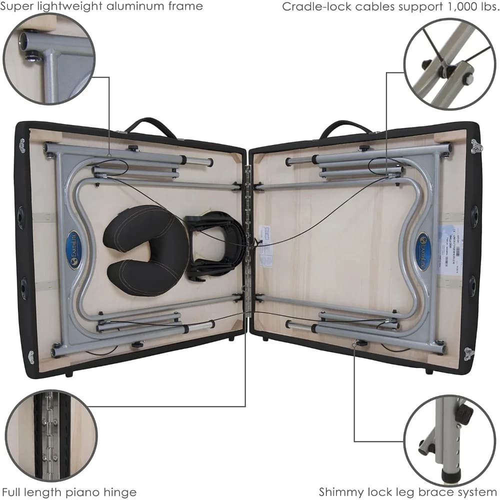 Set lettino da massaggio portatile, stabilizzatore per gambe regolabile