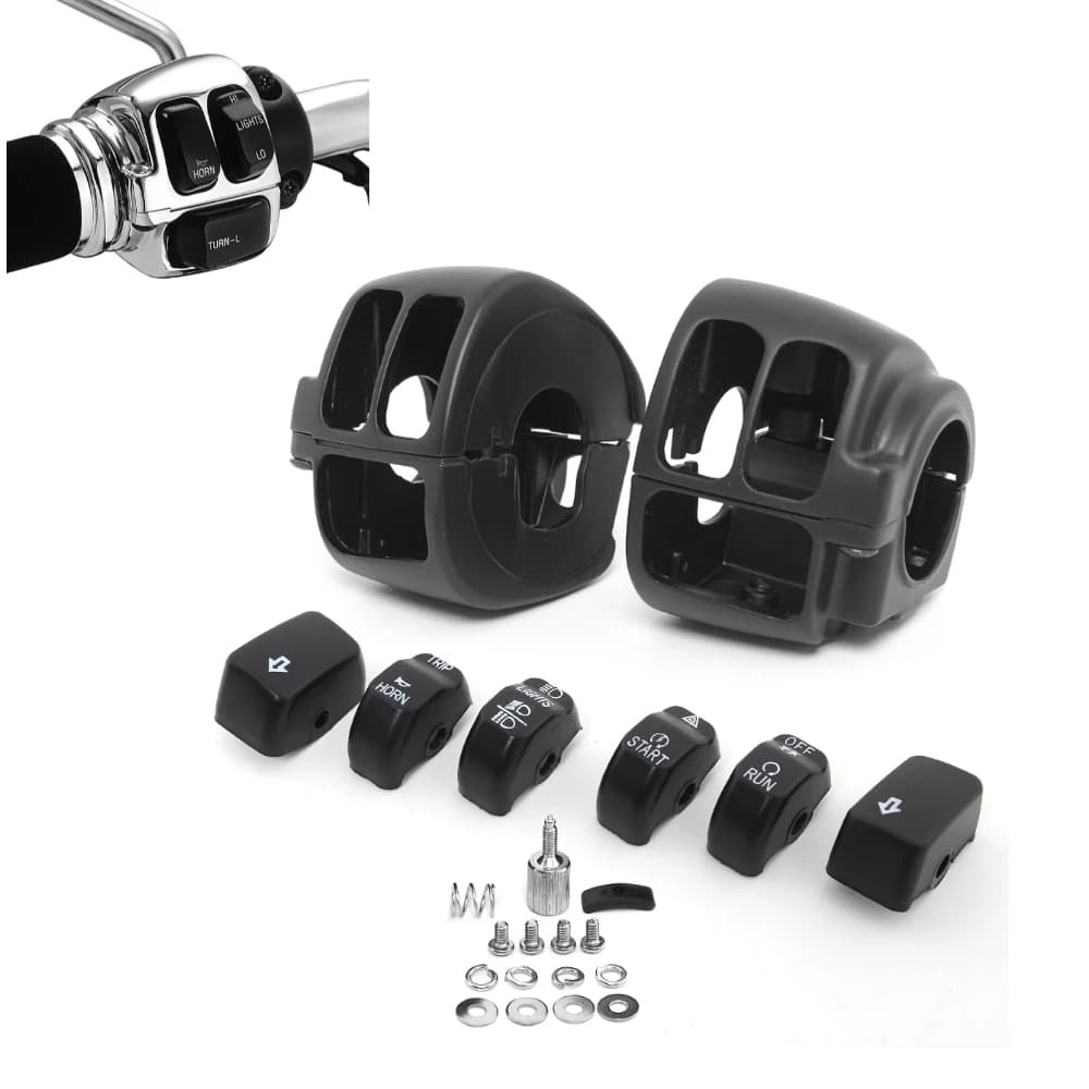 Kit alloggiamento interruttore moto interruttore di controllo manuale tappi copertura per Harley Sportster XL 883 1200 Dyna Softail Breakout FXSB Fat Boy