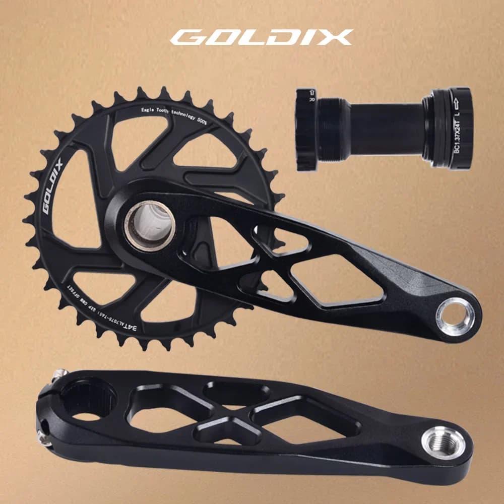 GOLDIX Cassette per bicicletta BSA 24mm Guarnitura 165 170 175mm R-SPEC Trail Hollow Manovella per bici Mandrino DH AM XC per Shimano SRAM