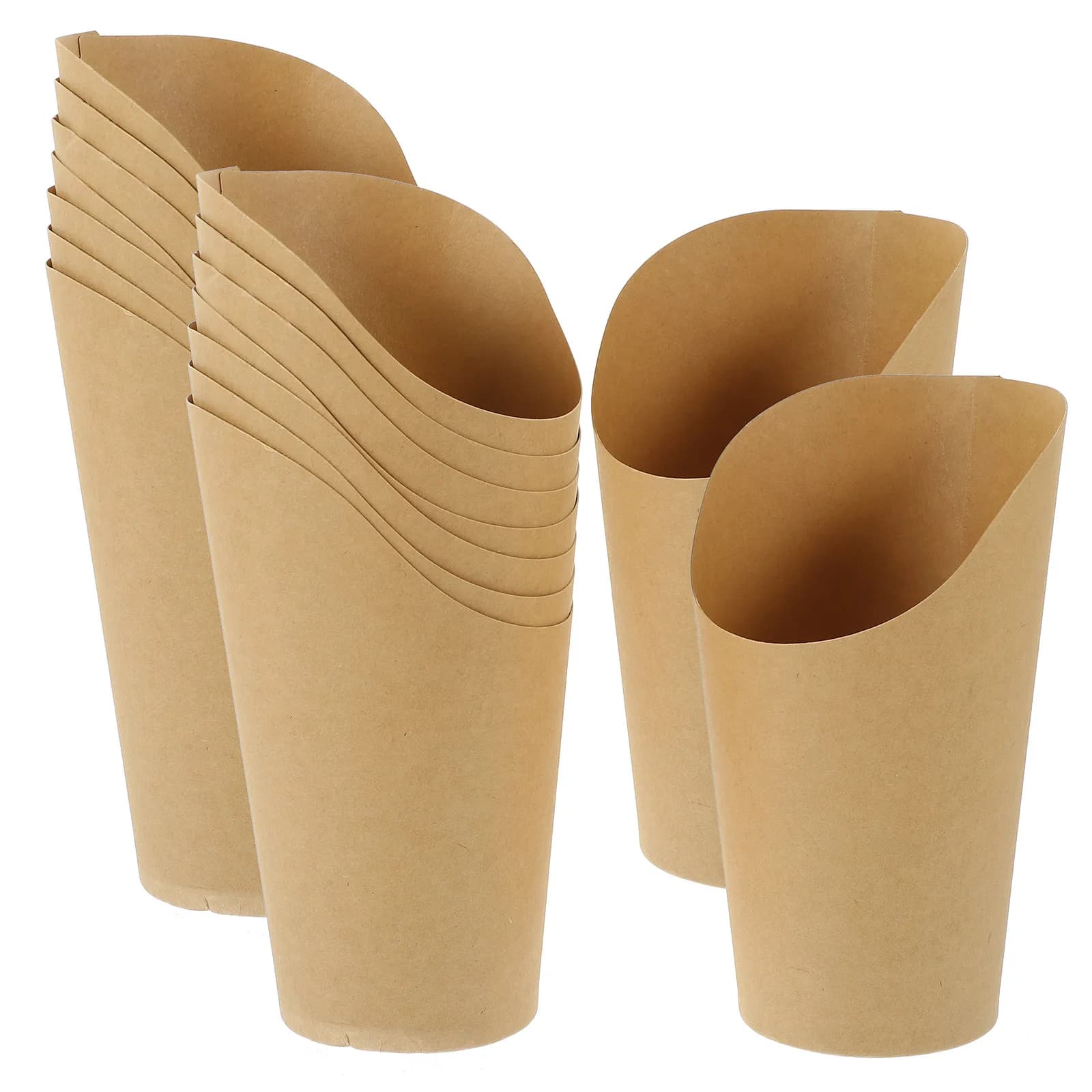100 Pezzi Contenitori per Patatine Fritte in Carta Kraft, Mini Porta Snack Monouso per Feste, Cinema, Casa, Ufficio, Ristorante, Uso Quotidiano