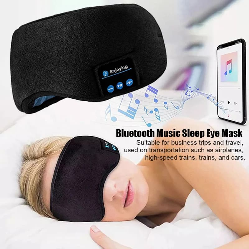Cuffie wireless Bluetooth Maschera per gli occhi per dormire Auricolari Musica intelligente Fascia per dormire Copertura per gli occhi elastica morbida Auricolare Yoga Viaggi
