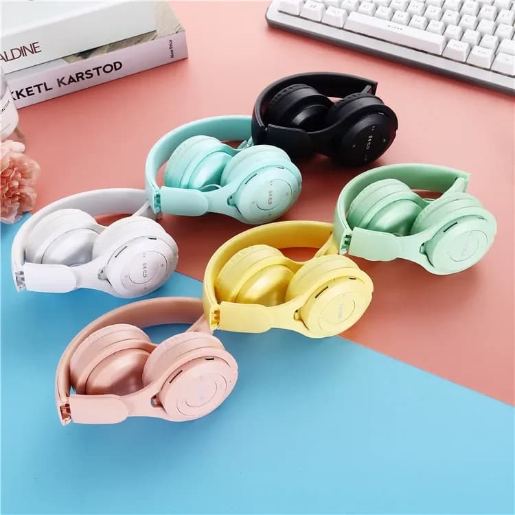 Y08 Macaron Wireless Bluetooth Headphones with Microphone Gamer Girl Gift stereo game headphones for mobile tablet