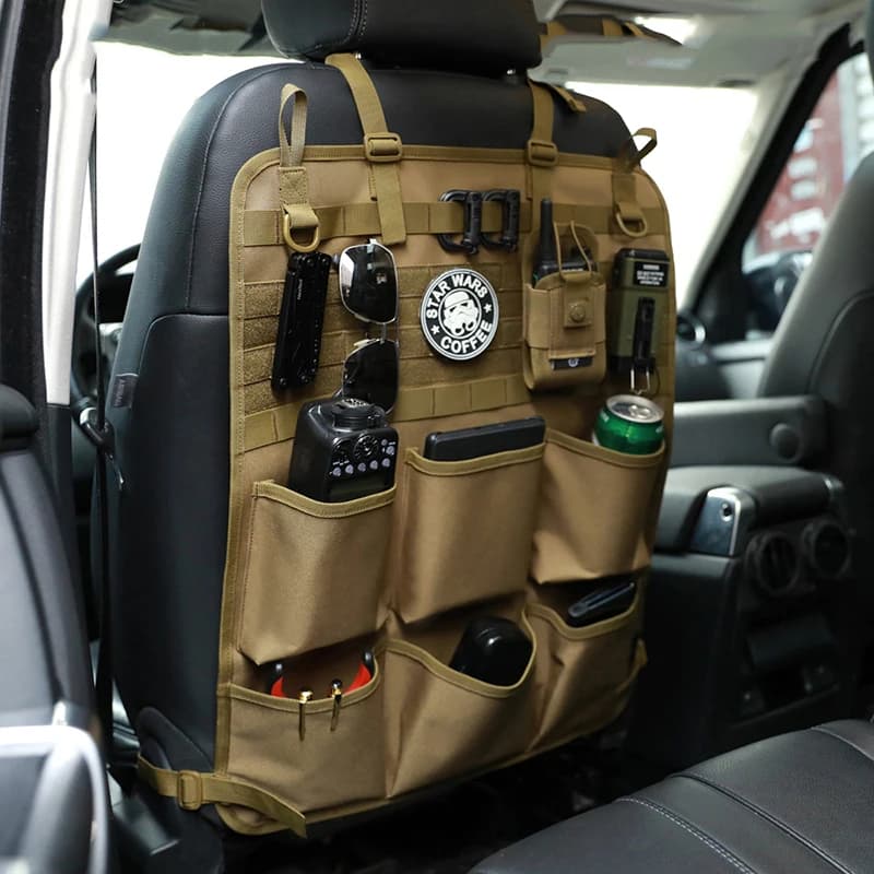Organizzatore per auto Borsa portaoggetti per sedile posteriore Multifunzione Camo Borse appese Stivaggio per auto Tasca per riordino Accessori interni 1 pezzo