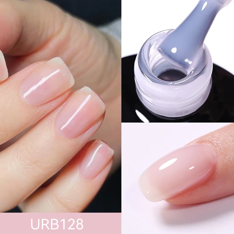 UR SUGAR 7ml Gel base in gomma gelatinosa 2 in 1 Gel base in gomma color gelatina Gel per unghie funzionale Smalto per unghie Cura delle unghie LED UV Soak Off