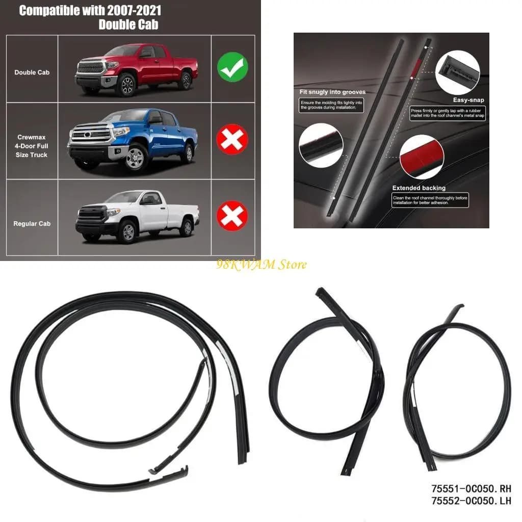 1 paio guarnizioni in gomma per tetto impermeabile con guarnizione antipioggia 75551-0C050 75552-0C050 per accessori auto