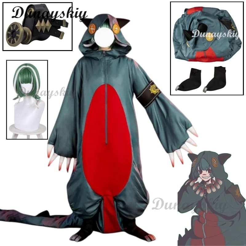 Costume Cosplay Guita Gachiakuta, Wig, Mask, Accessories, Shoes, Top Embroidered, Vest, Short Backpack for Halloween, Christmas, Convention