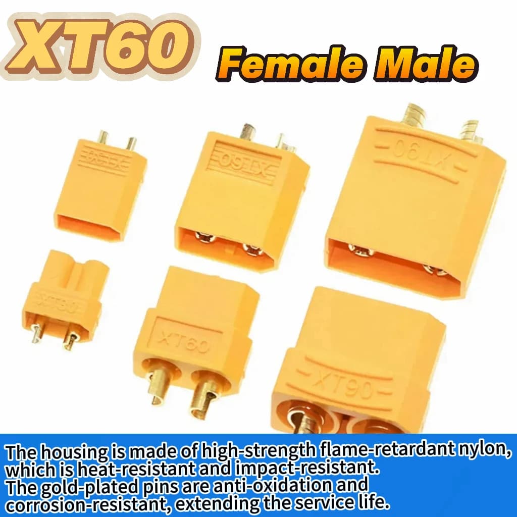 XT60Male Female Bullet Power Connector for RCLithium Battery Motor Quadrotor Multirotor Drone Aircraft General Spare Accessories