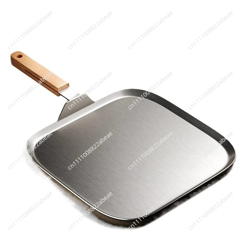 Frying Pan Stainless Steel Uncoated 304 Thickened Steak Square Steak Flat Bottom Frying Pan
