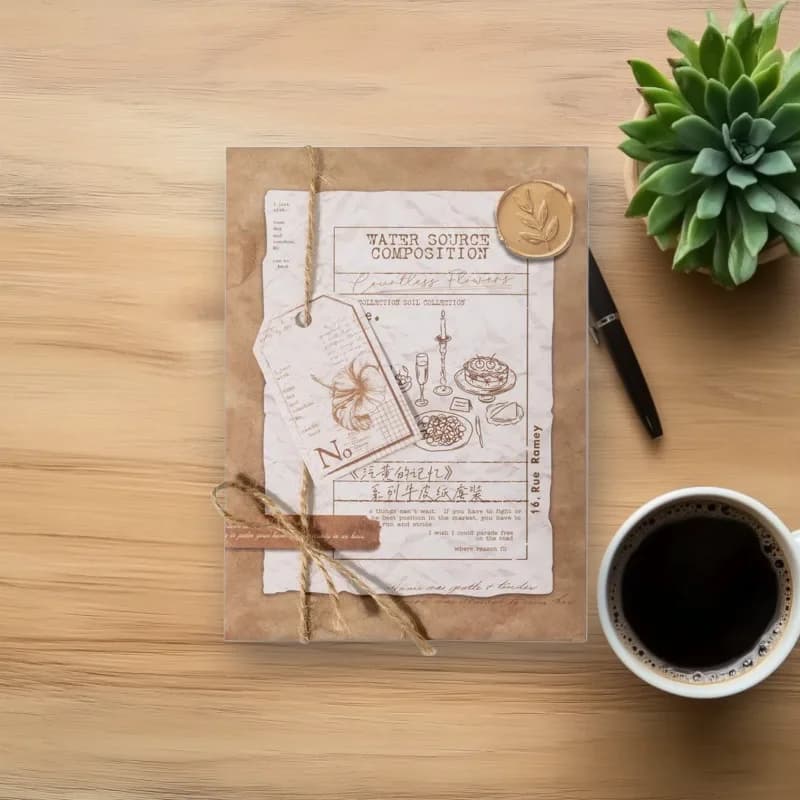 90 Sheets Vintage Kraft Paper for Journaling, Layered Collage Kit, European Retro Style, Scrapbooking Supplies