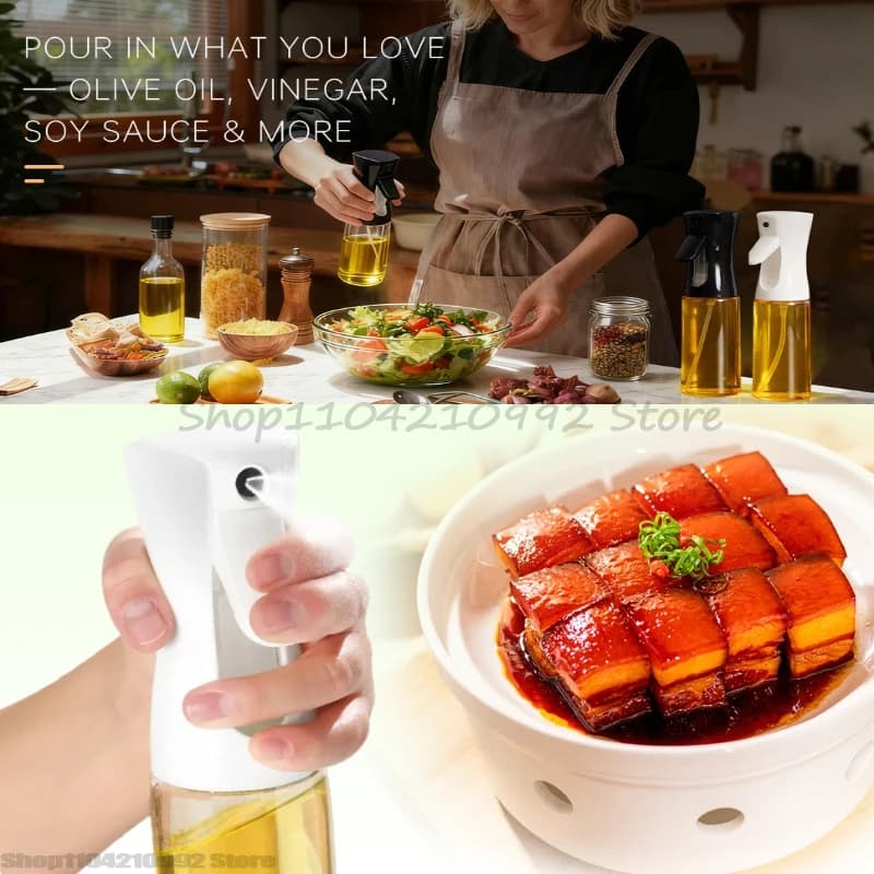 Oil Spray Oil Sprayer Bottle Plastic Household Kitchen Nebulizing Mist Filling Cooking Dual Use BBQ Camping Bbq Accessories