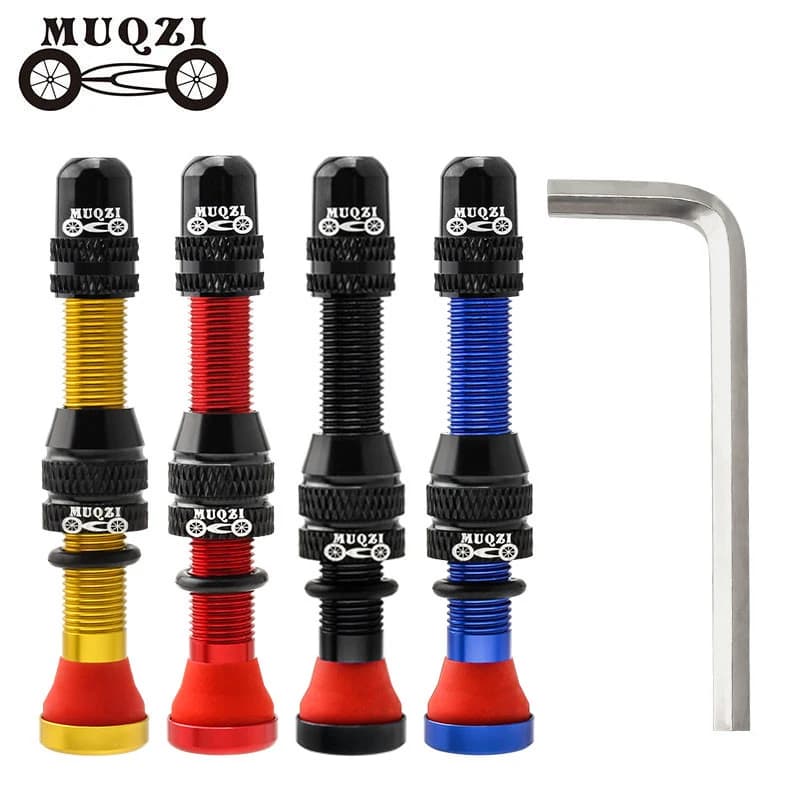 MUQZI 2PCS 60 millimetri Valvola Schrader MTB Bici Da Strada A/V Tubeless Rim Valve CNC Valvola Ruota Per Tubeless Pneumatico accessori ciclismo