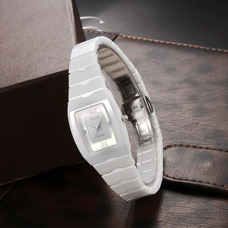 NESUN per le donne giappone Miyota orologio da polso Casual al quarzo cinturino in ceramica rettangolo rhincon per Gilrs orologio da donna nuovo regalo