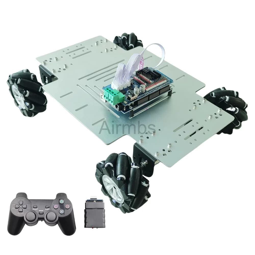 25 kg Mecanum 4WD wheel auto robot with PS2 Arduino controller 12V DC encoder motor for robot arm frame Arduino ROS
