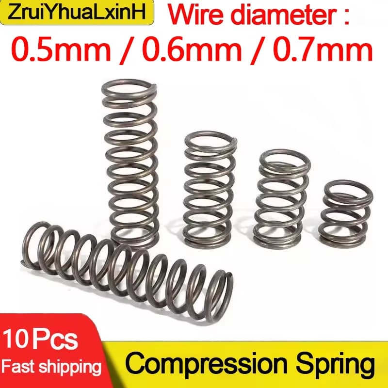 10 Pezzi/Lotto Molle a Compressione Micro Piccole 0.5mm/0.6mm/0.7mm, Diametro Esterno 4-12mm, Lunghezza 5mm-50mm per Strumenti Chirurgici e Riparazione Elettronica