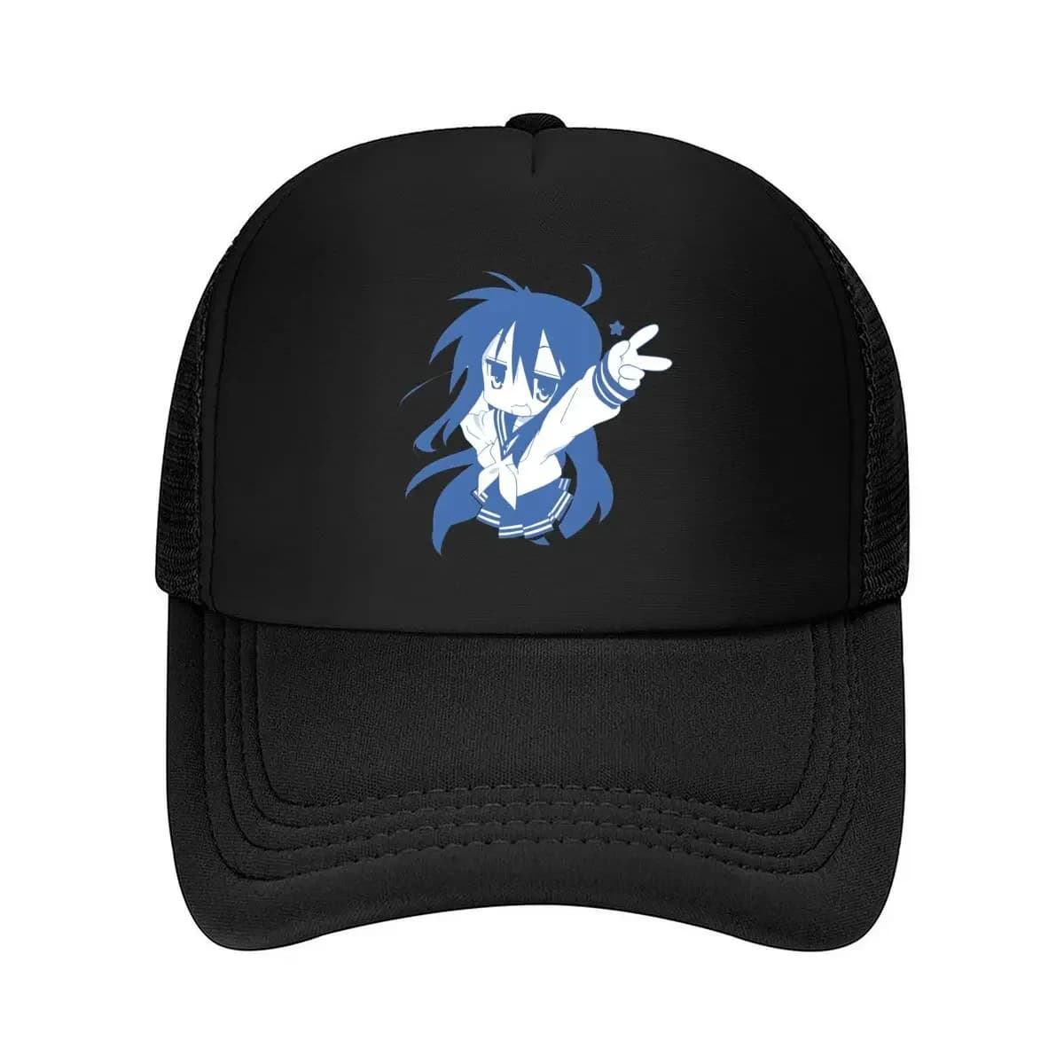 “Anime Schoolgirl” - Manga Art, personaggio dai capelli azzurri per Otaku o Pop Culture Berretto da baseball in rete