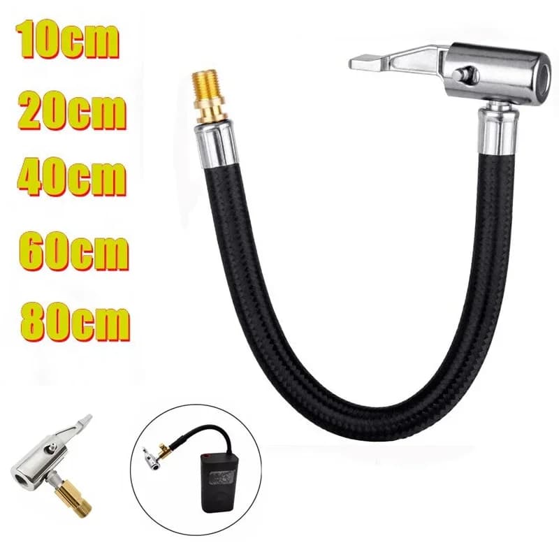 10 20 40 60 80cm tubo di gonfiaggio per pneumatici per auto adattatore per tubo di prolunga per pompa d'aria gonfiabile Twist collegamento per pneumatici bloccaggio mandrino d'aria