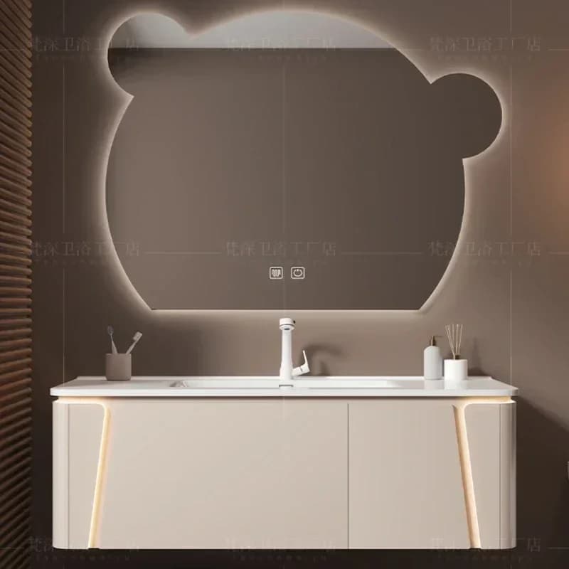 Armadietto da bagno con specchio Armadietto da parete Supporto da bagno Armadi da cucina Set completo personalizzato Scaffale per WC moderno per decorazioni per la casa