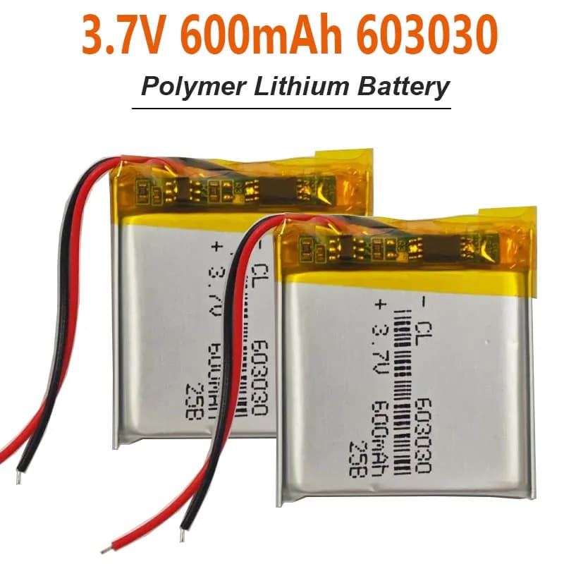 603030 Batteria al litio polimerica ricaricabile da 3,7 V 600 mAh per purificatore d'aria applicabile Altoparlante Bluetooth Smart Water Cup Luce a LED