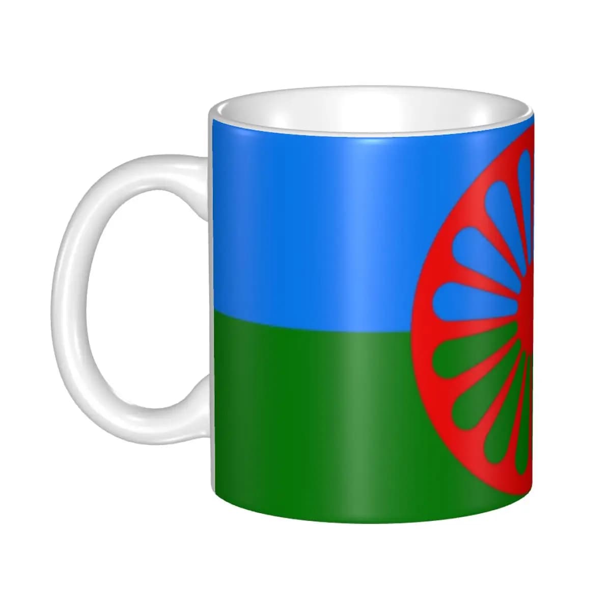 Romany tazza da caffè fai da te personalizzata bandiera zingara tazza in ceramica regalo creativo uomo donna lavoro all'aperto tazze e tazze da campeggio