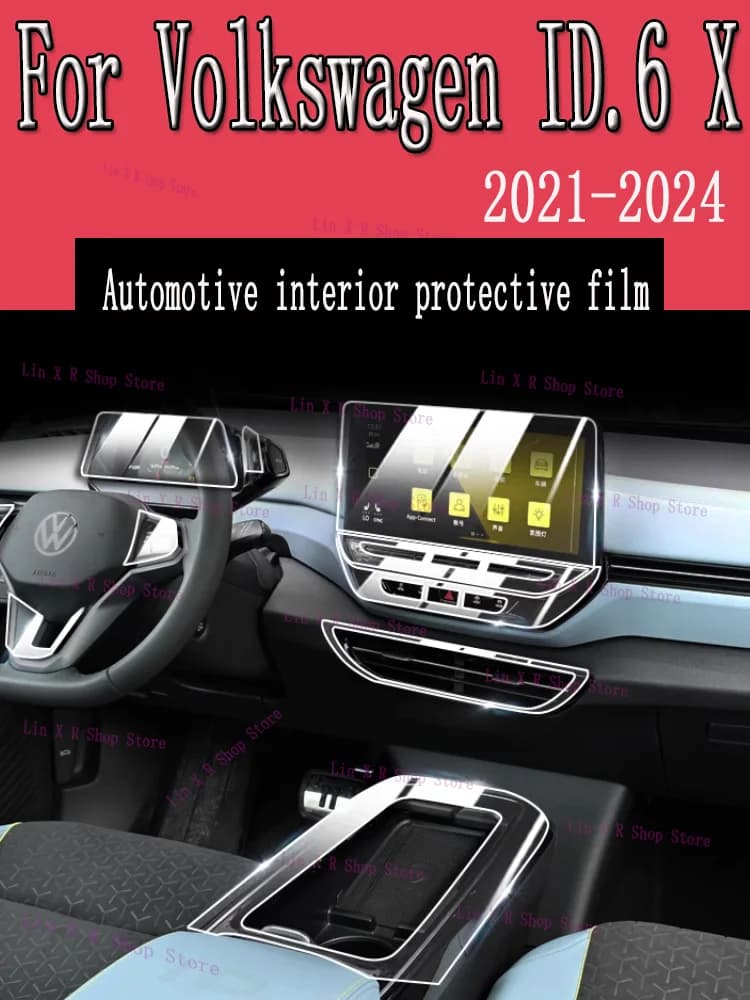 For Volkswagen ID.6 X 2024 Changing Panel Navigation Screen Interior Automotive TPU Protective Cover Film Anti-Graffio Adhesive